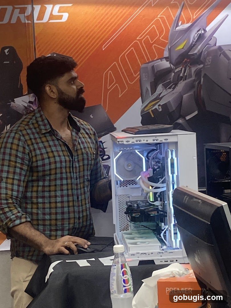 Man with a custom PC
