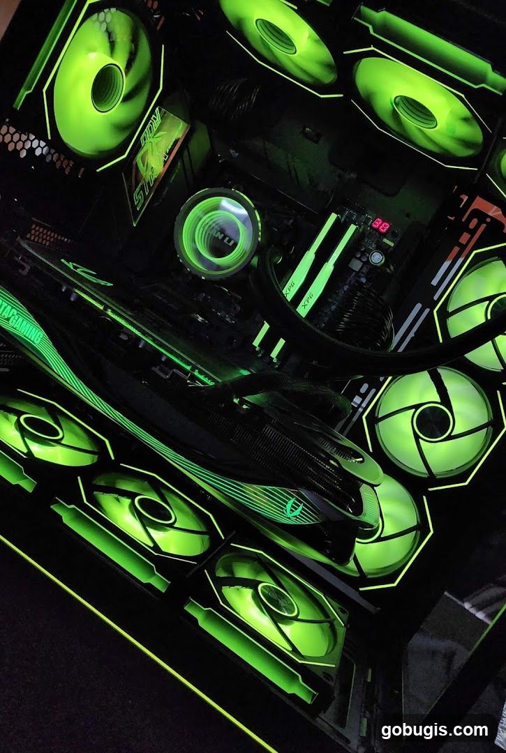 Custom PC Build with Green Lighting