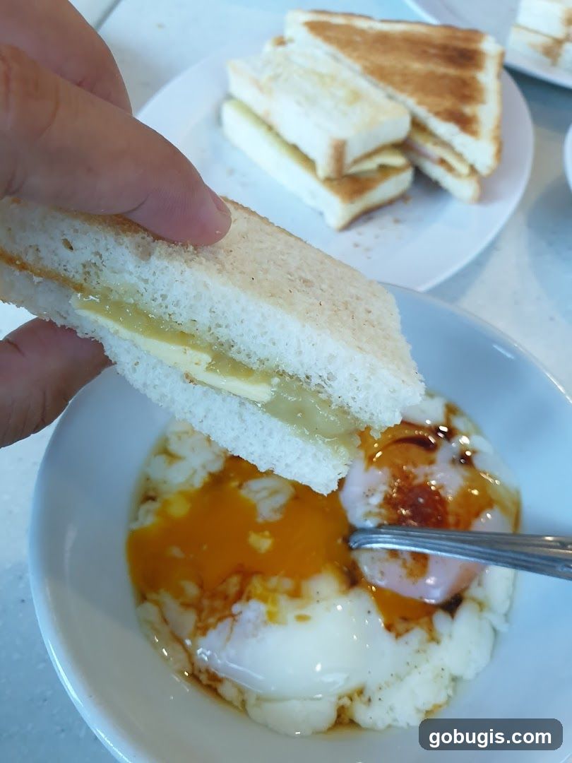 Soft-boiled eggs with toast