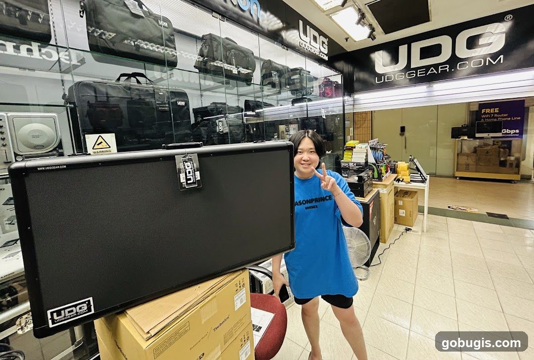 Store Interior with Bags and Person