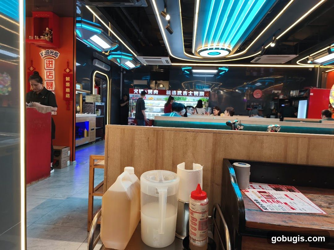 Restaurant Interior with Diners and Staff