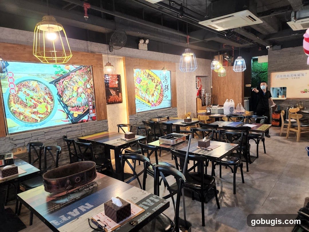 Restaurant Interior with Food Displays