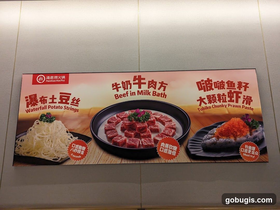 Haidilao Hot Pot Menu Display