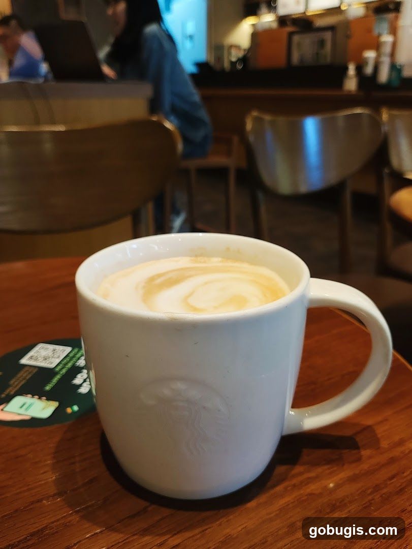 Latte in a White Mug