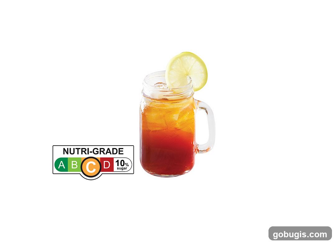 Iced Tea with Lemon and Nutri-Grade Label
