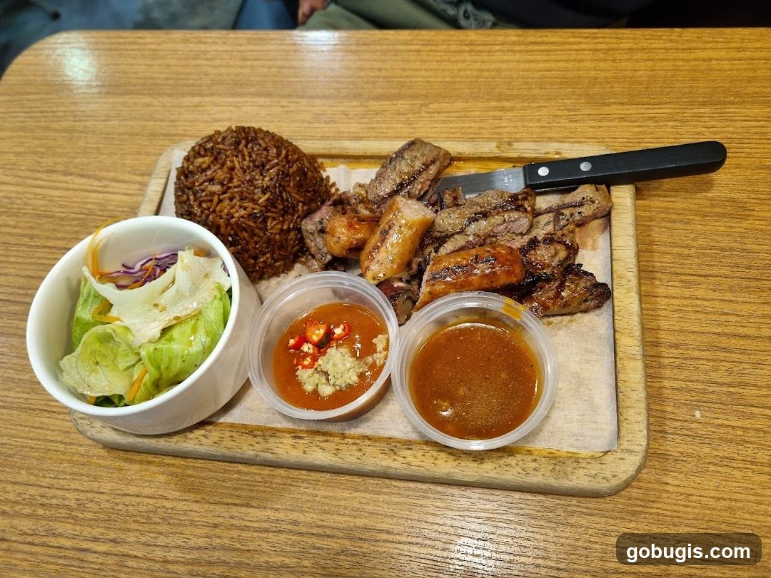 Meat Platter with Rice and Salad