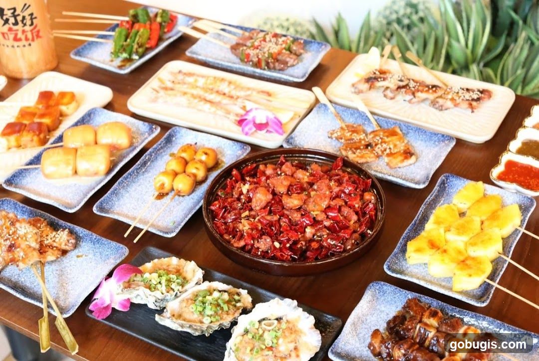 Assortment of Skewered Foods and Appetizers