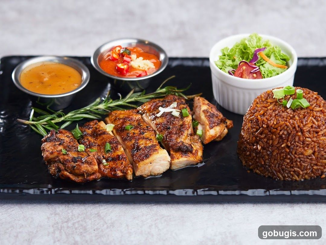 Grilled Chicken with Rice and Salad
