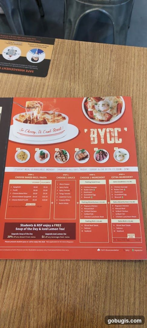 BYCC Menu