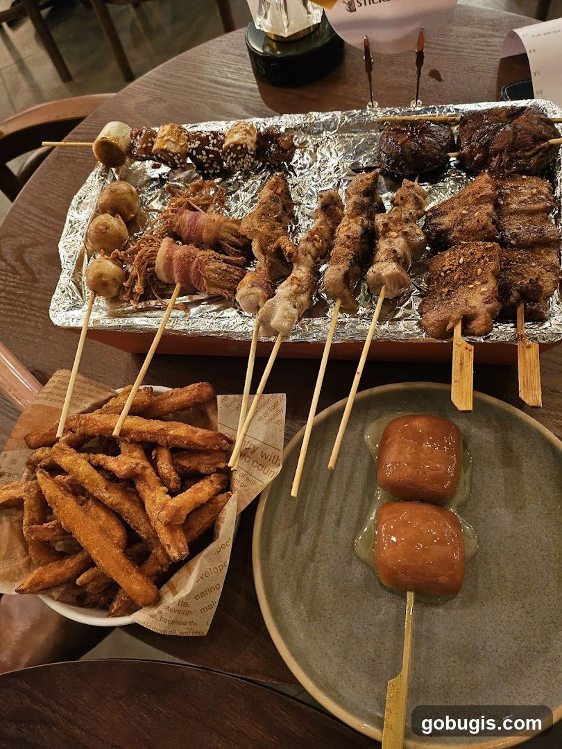 Assorted Skewers and Fries