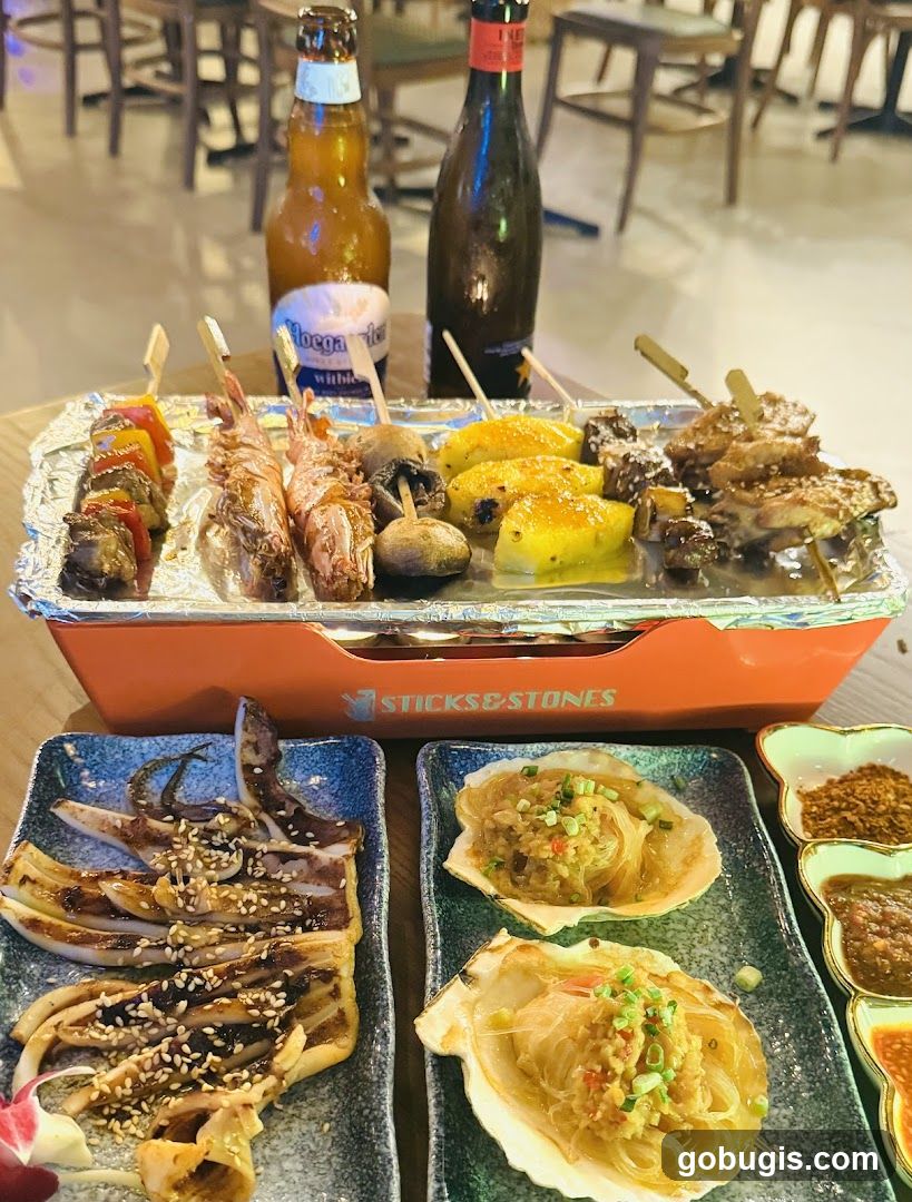 Assortment of Grilled Seafood and Skewers