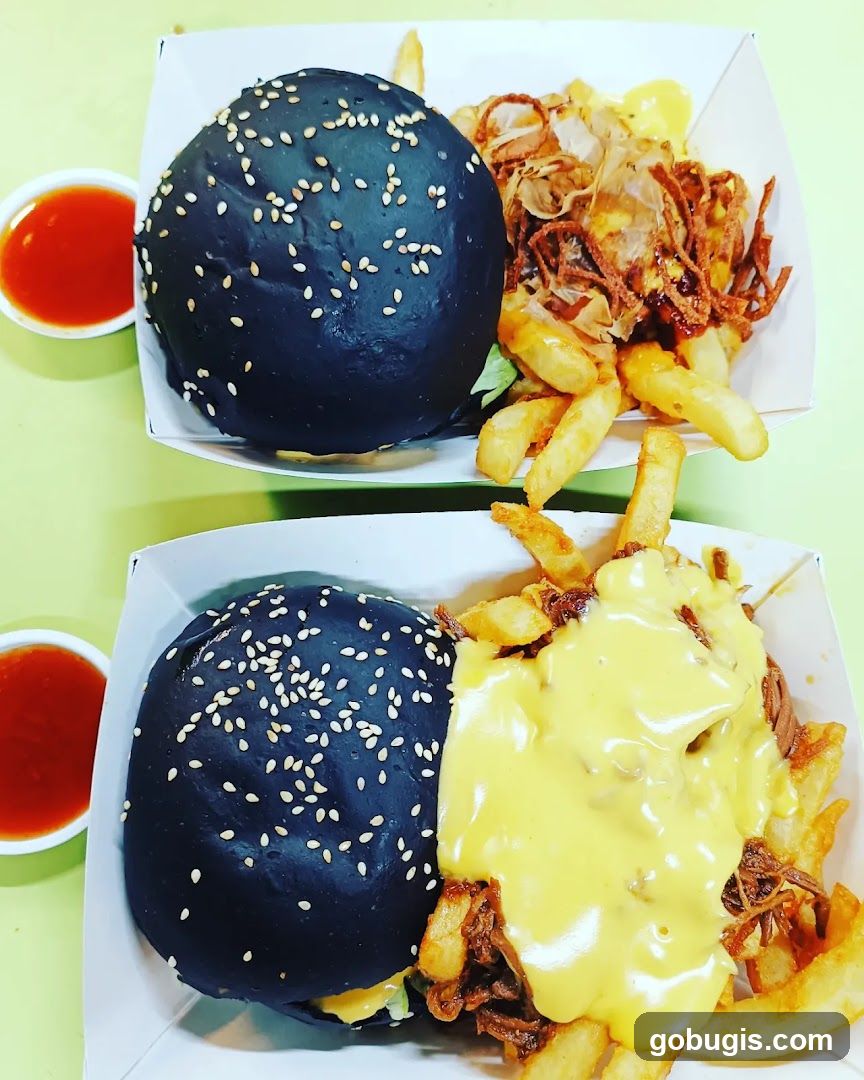 Black Burgers and Fries