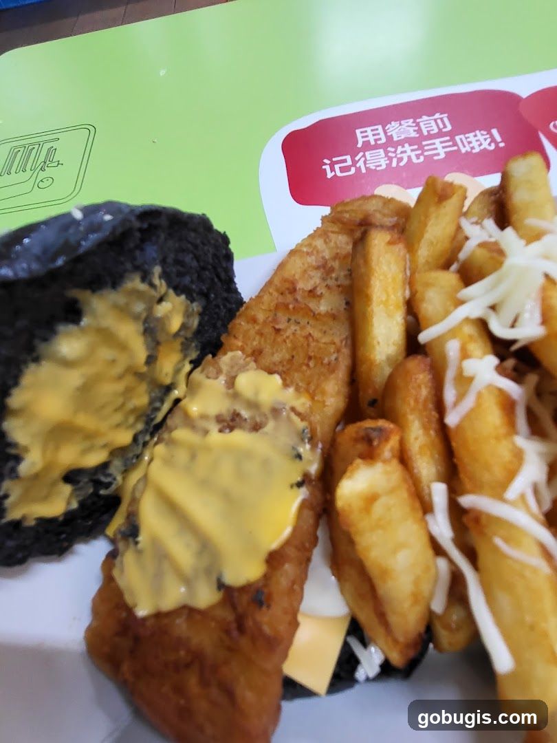 Fish Burger and Fries