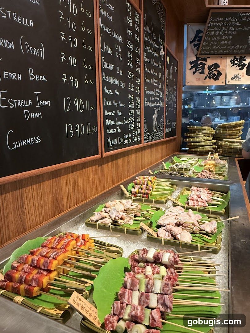 Skewers and Drinks Menu