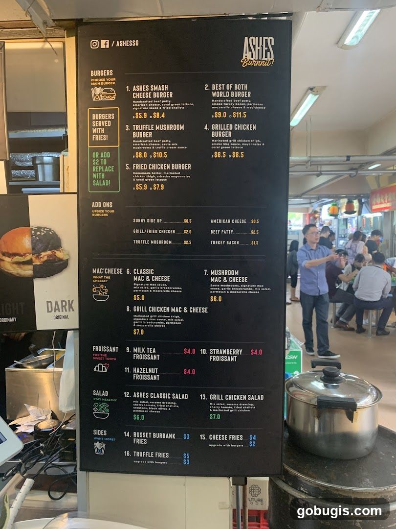 Ashes Burnnit! Menu