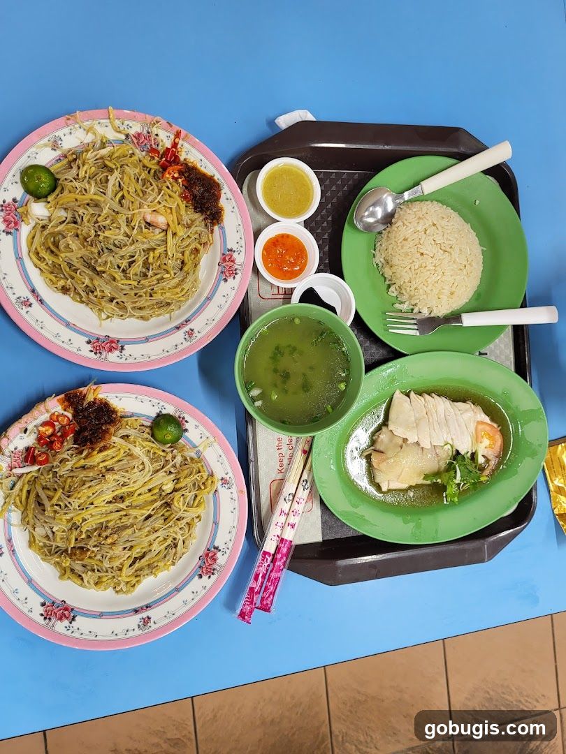 Hainanese Chicken Rice and Noodles