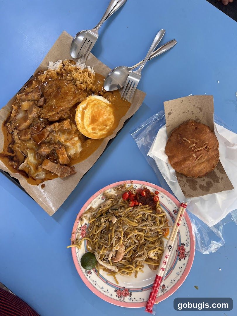 Food on a blue table