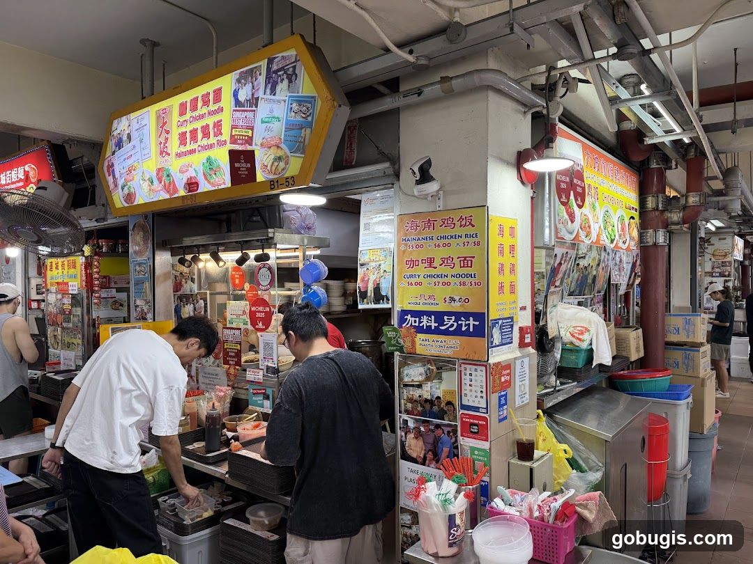 Food Stall with Menu and Staff