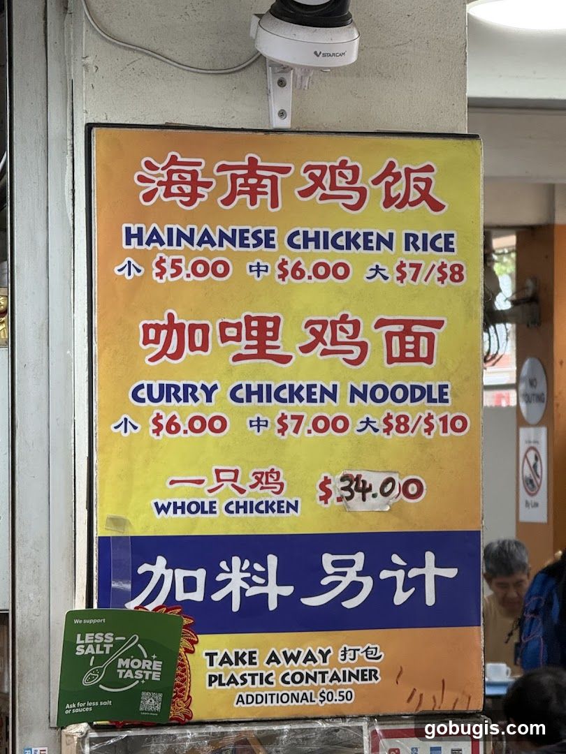 Hainanese Chicken Rice and Curry Chicken Noodle Menu