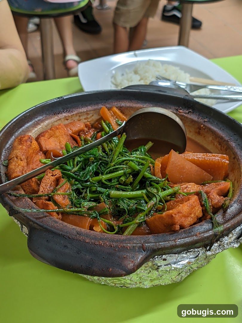 Claypot Dish with Water Spinach and Tofu