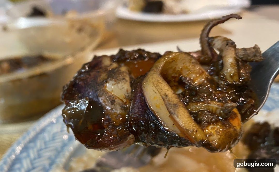 Squid Dish on Spoon