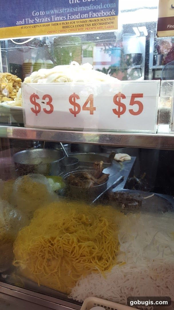 Food stall display with prices