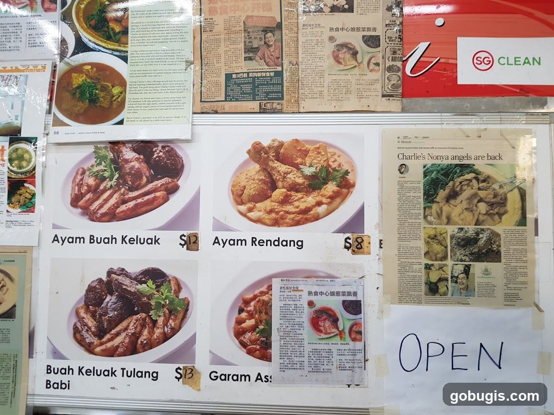 Food Display and News Clippings