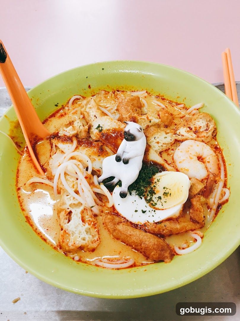 Laksa with Cat Figurine