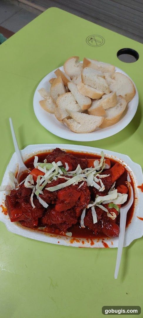 Spicy Meat Dish with Bread
