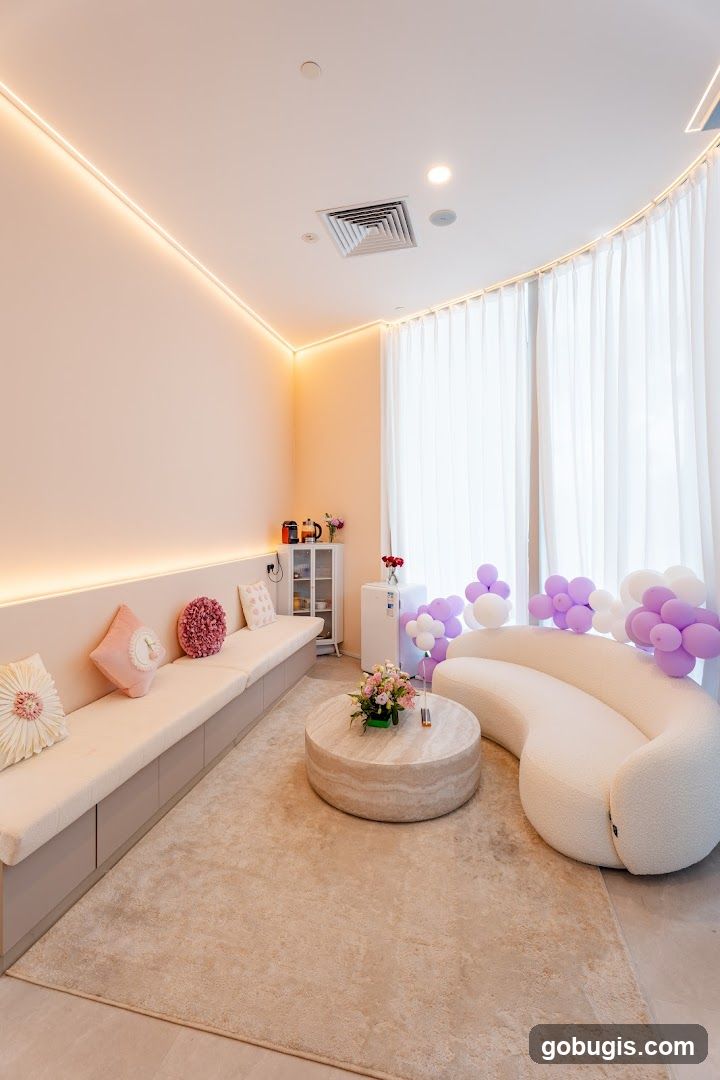 Waiting Area with Plush Seating and Decorative Accents