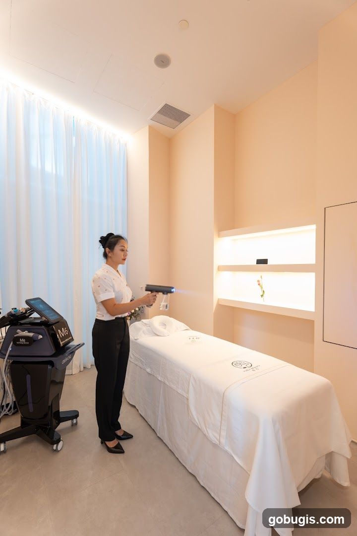Spa Room with Sanitizing Device