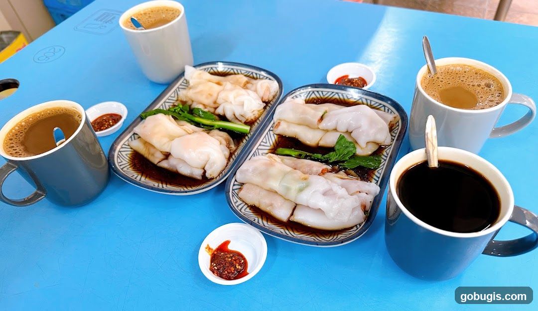 Steamed Rice Rolls and Coffee