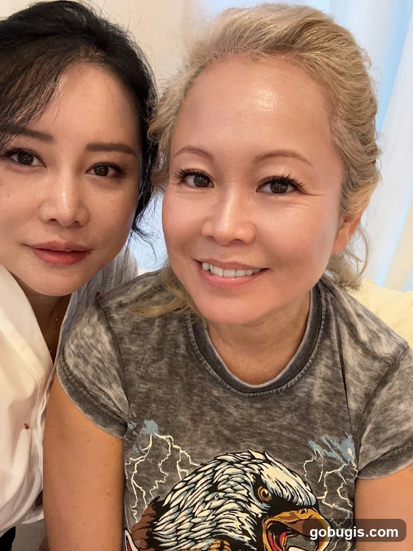 Two women posing for a selfie