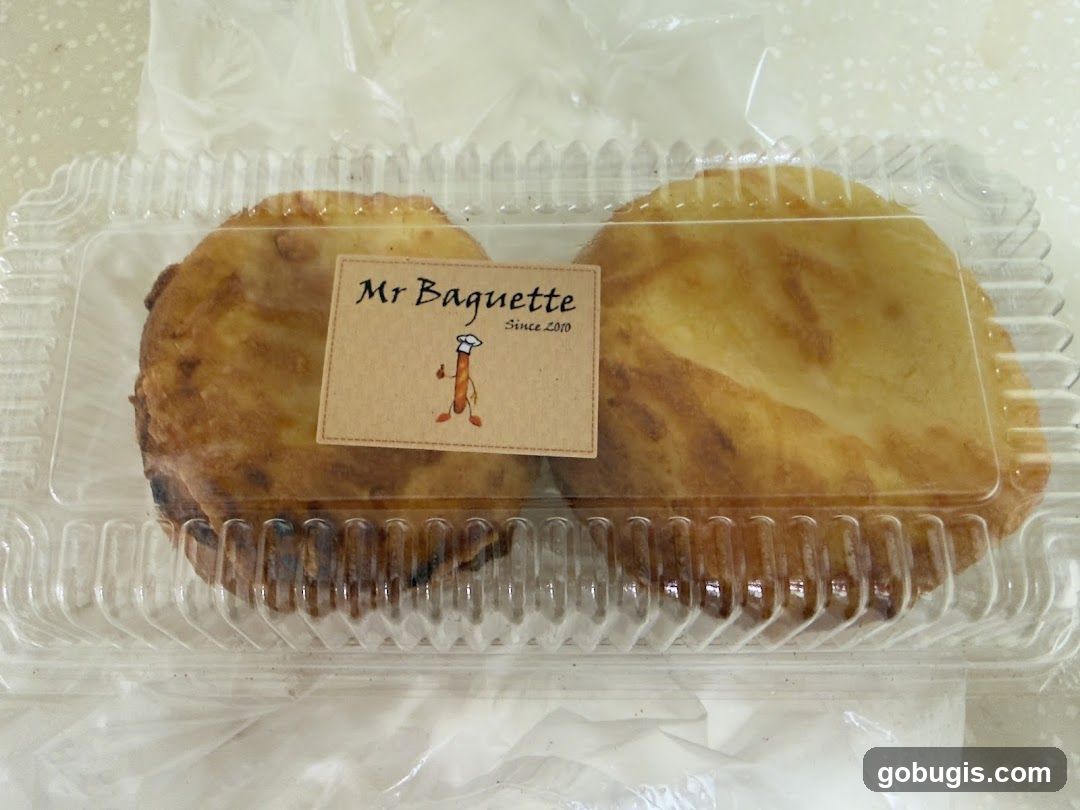 Two pastries in a plastic container