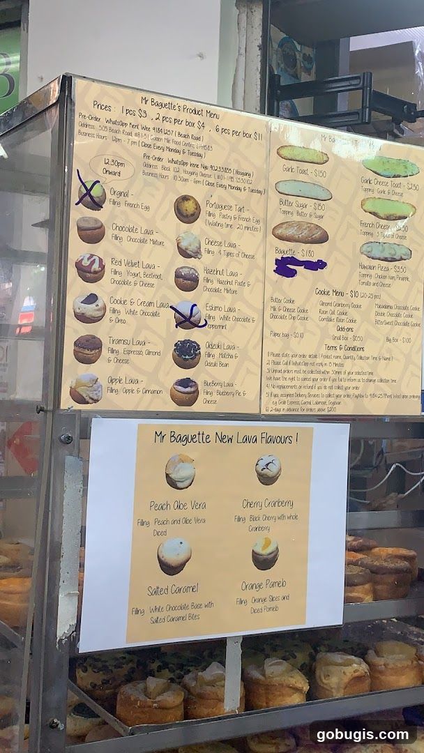 Mr Baguette's Product Menu