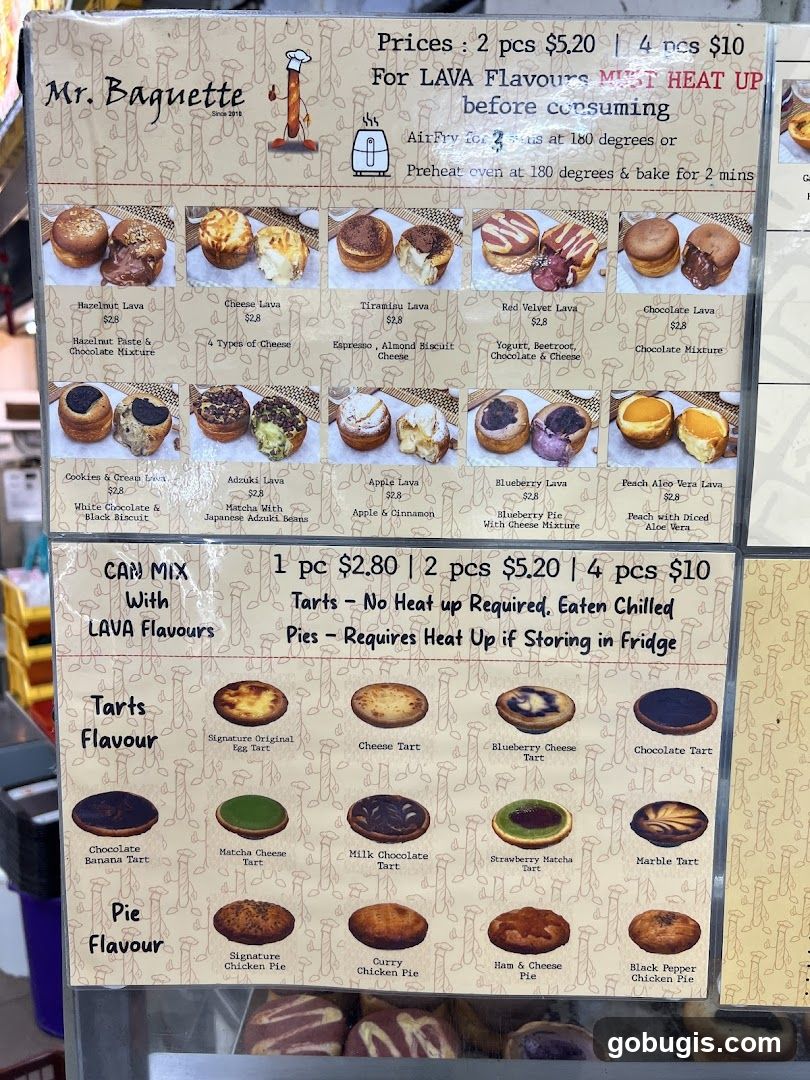 Mr. Baguette Menu
