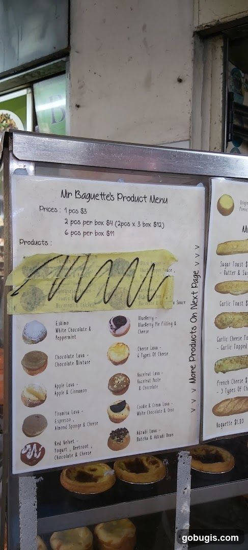 Mr Baguette's Product Menu