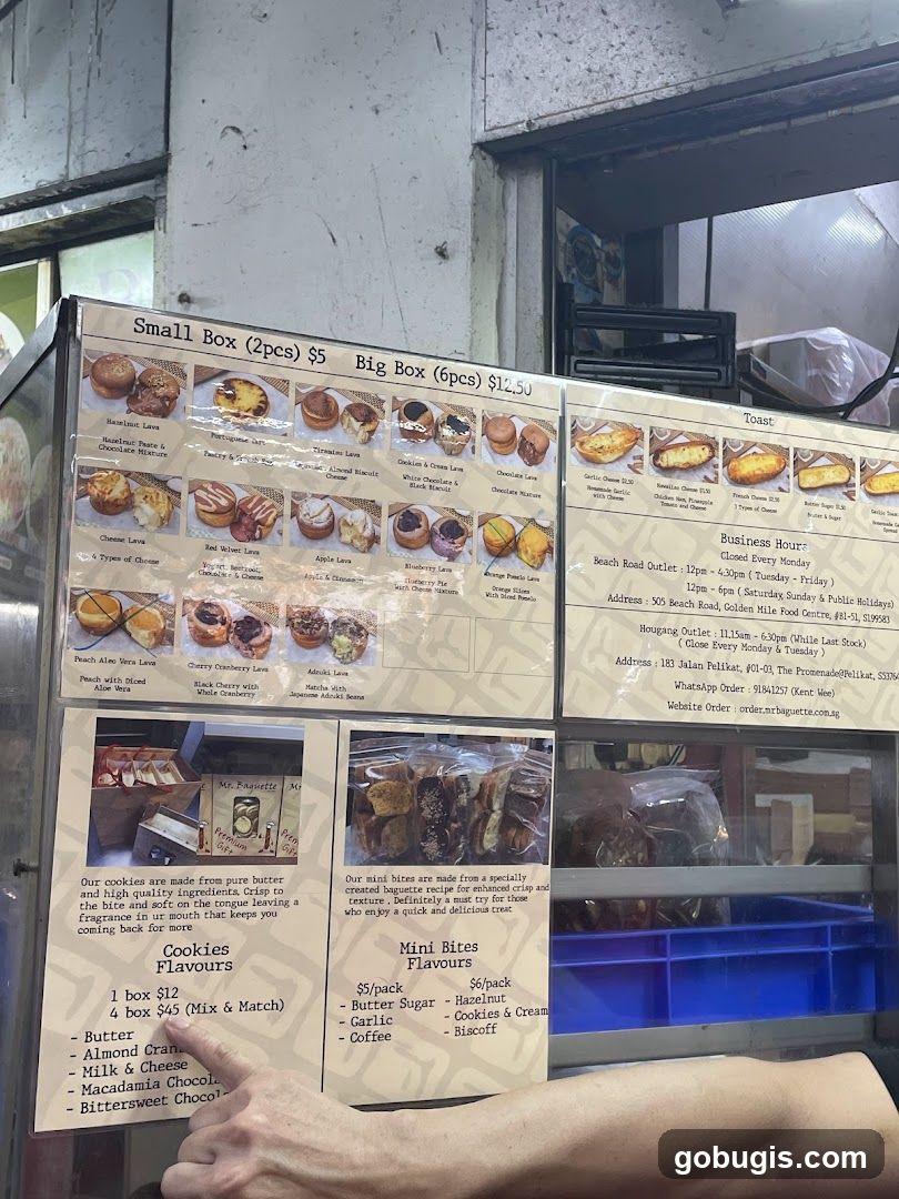 Mr. Baguette Menu