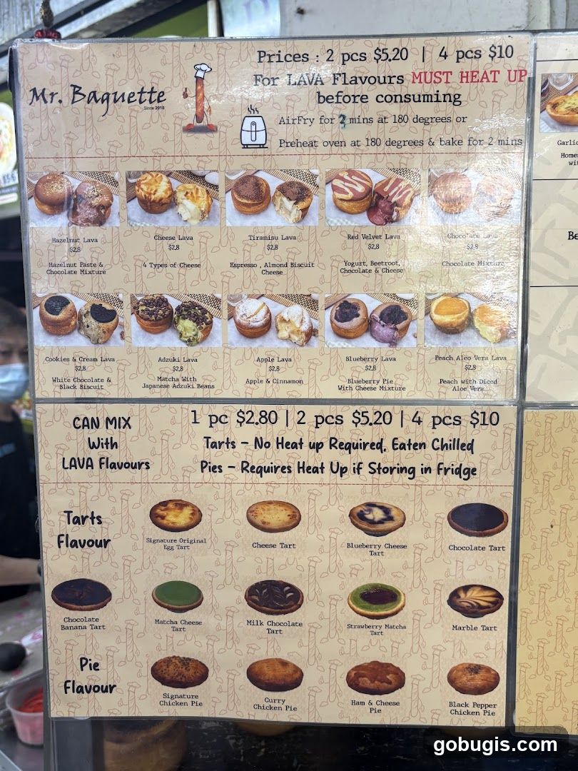 Mr. Baguette Menu