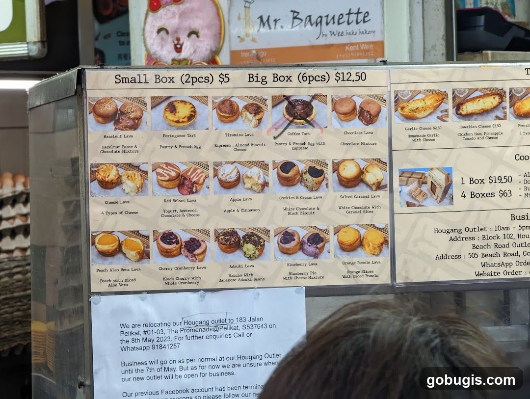 Mr. Baguette Menu