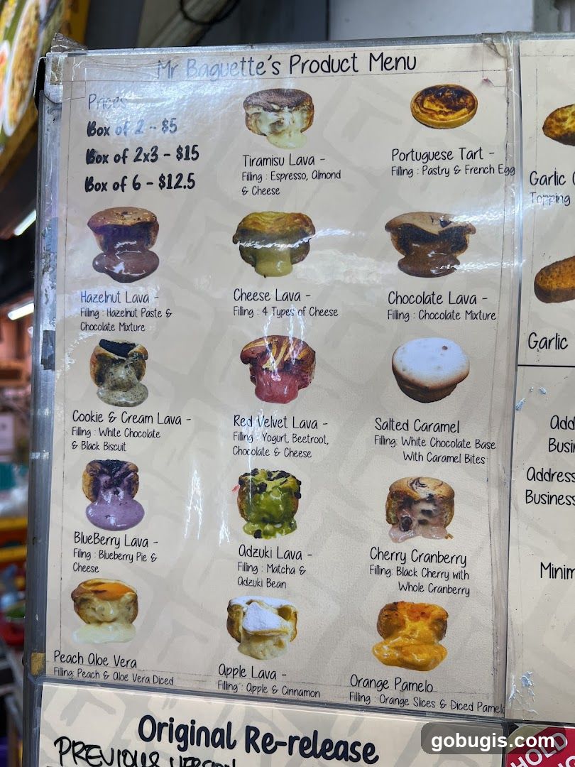 Mr Baguette's Product Menu