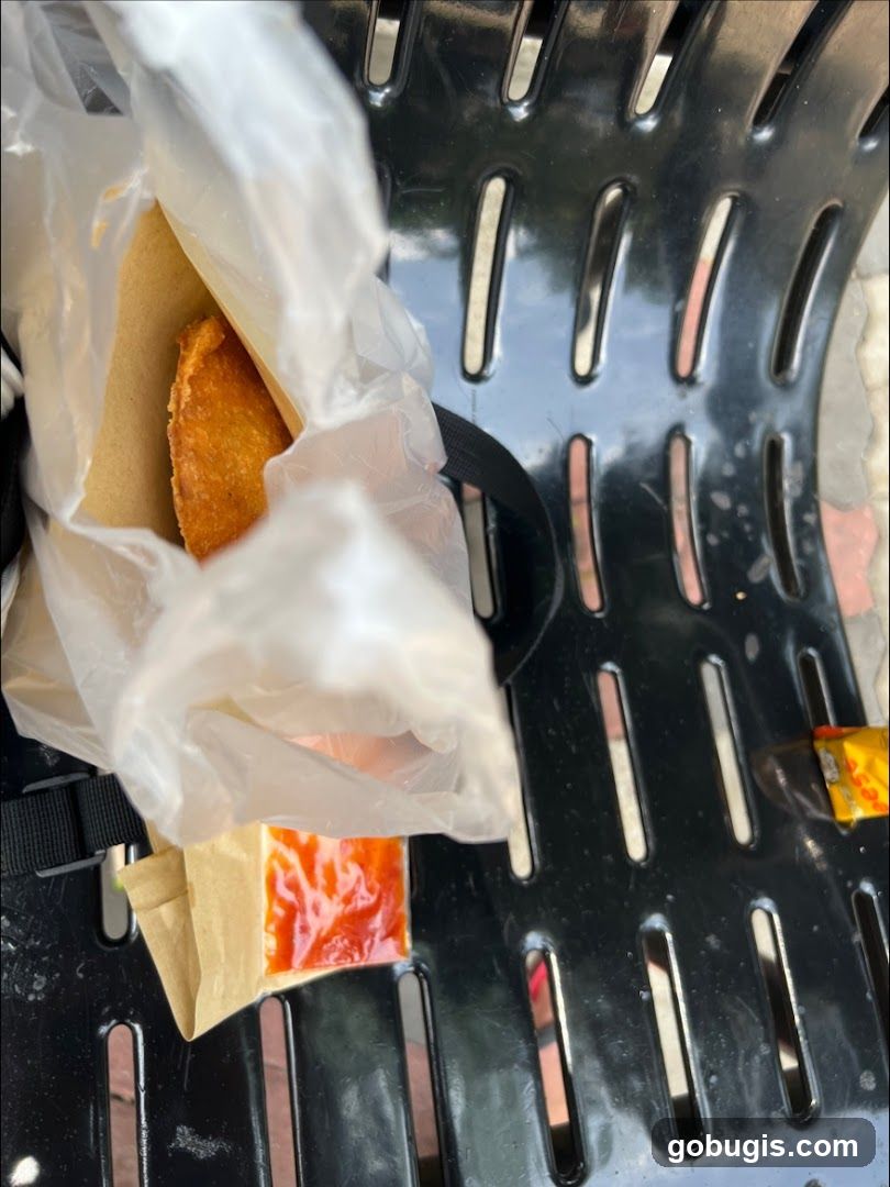 Food in plastic bag with sauce