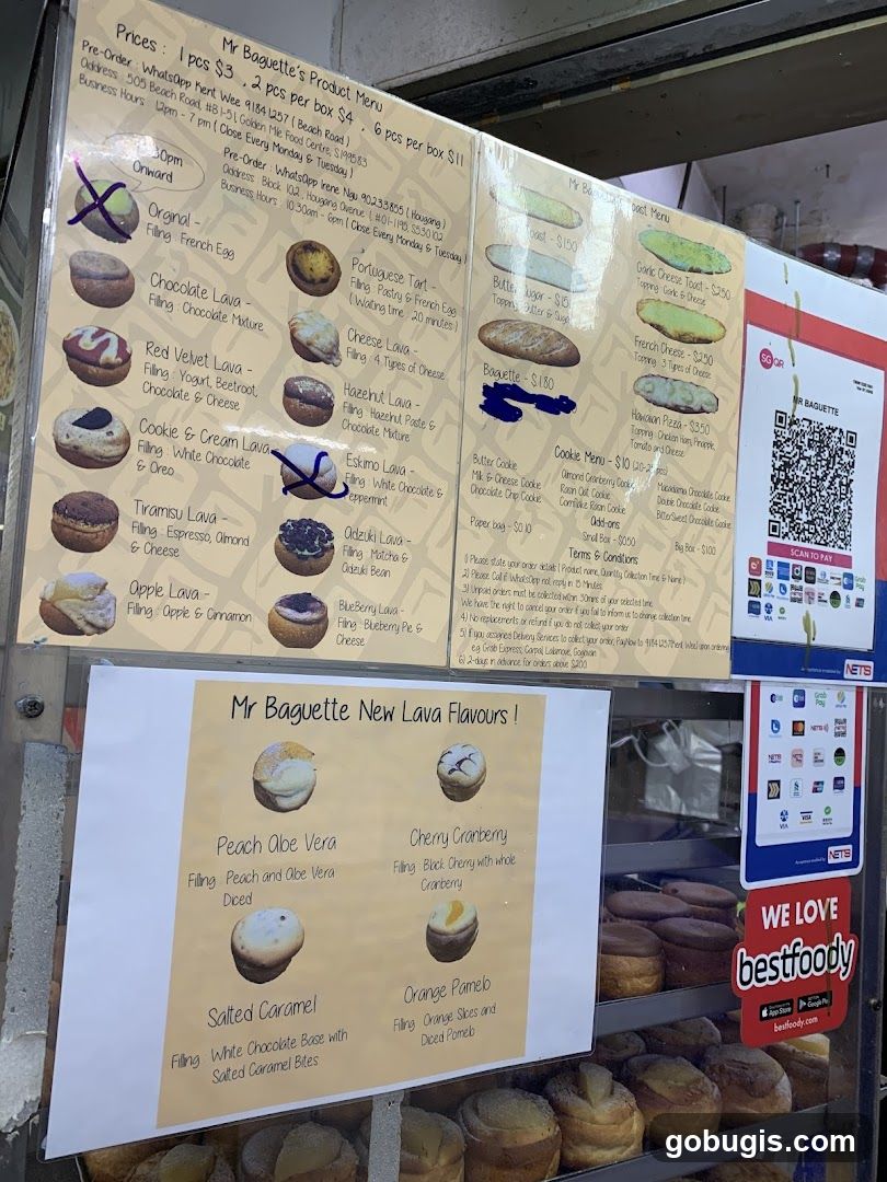 Mr Baguette's Product Menu
