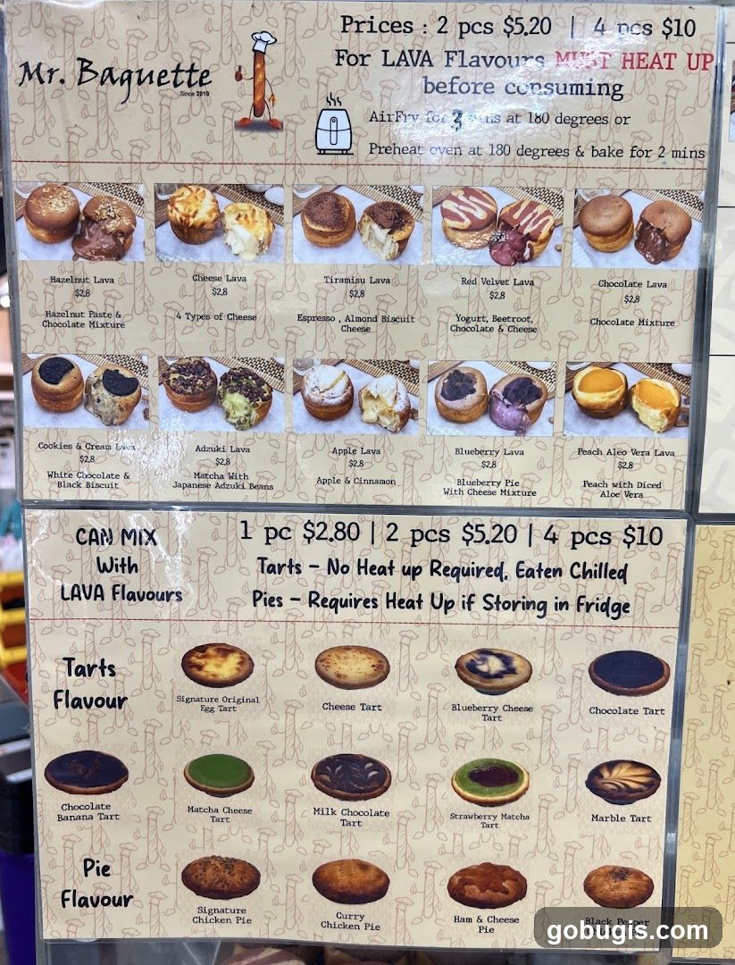 Mr. Baguette Menu