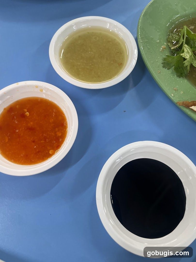 Condiments on a Blue Table