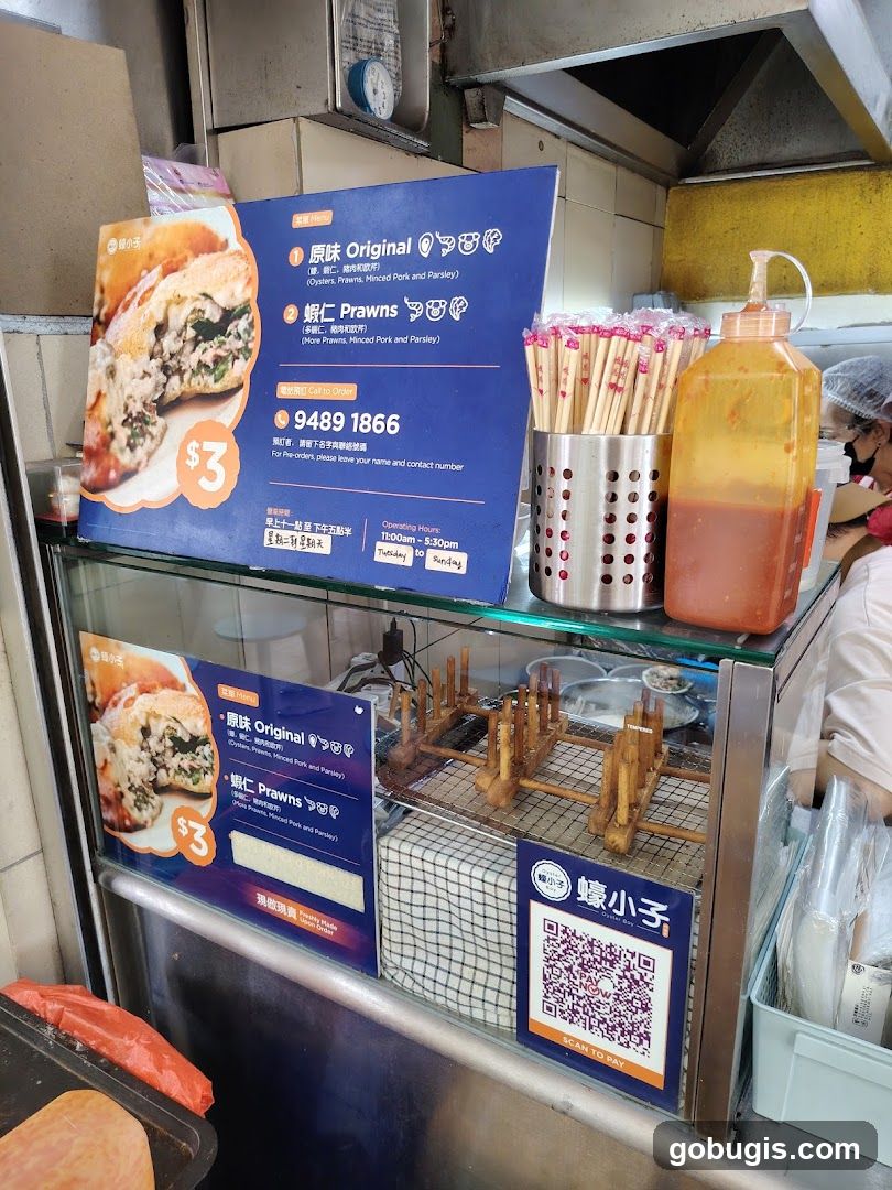 Food stall menu and display