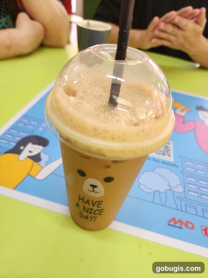 Iced Coffee with Bear Design