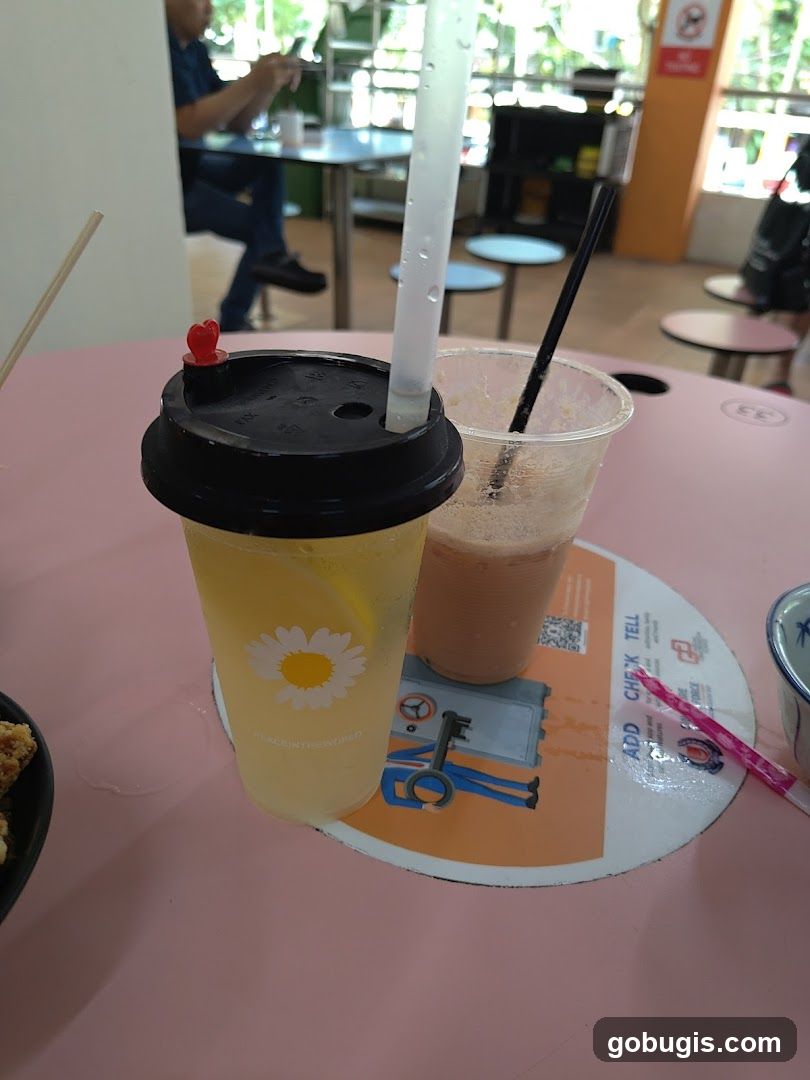 Drinks on a table