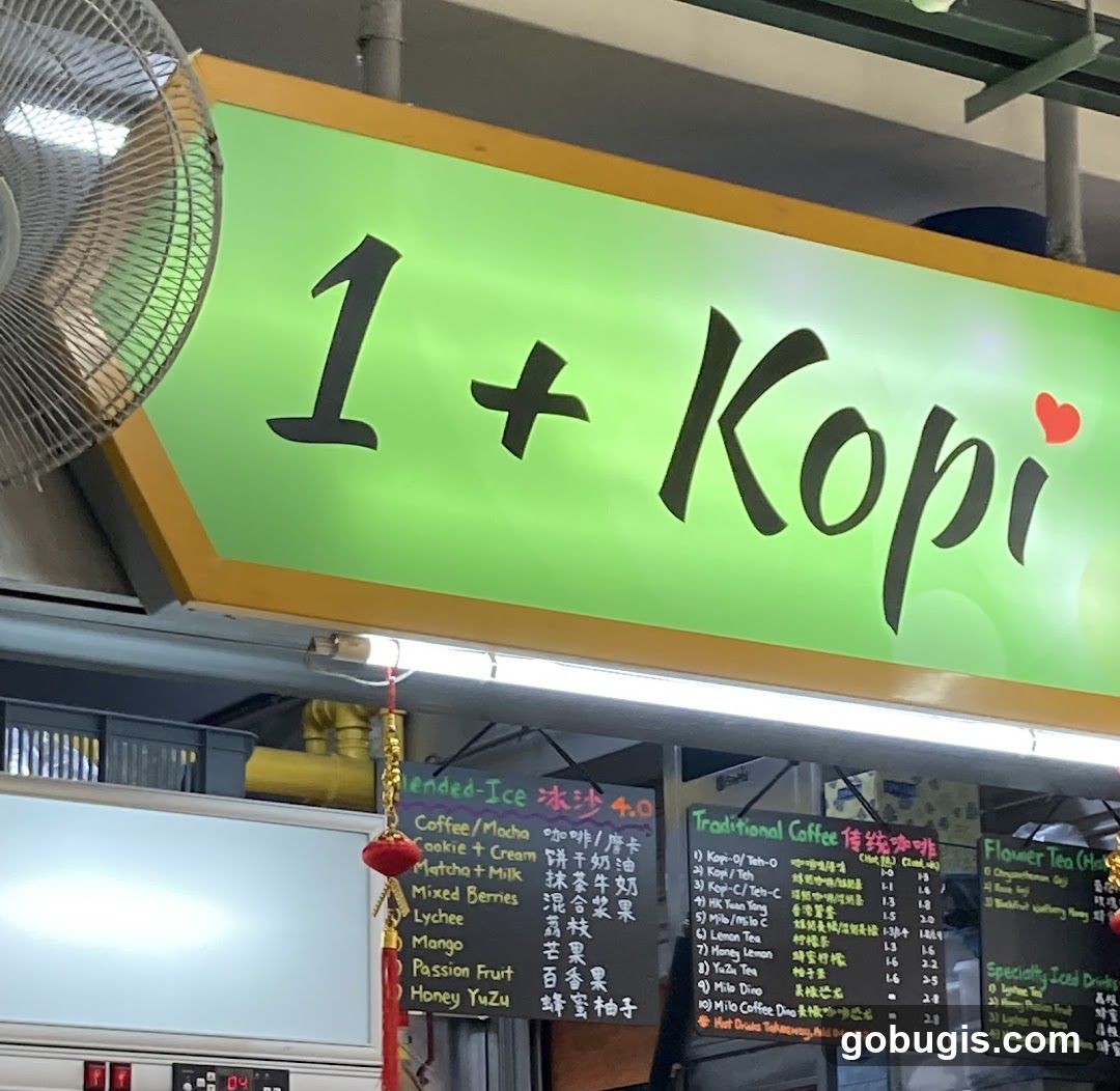 1 + Kopi Sign and Menu