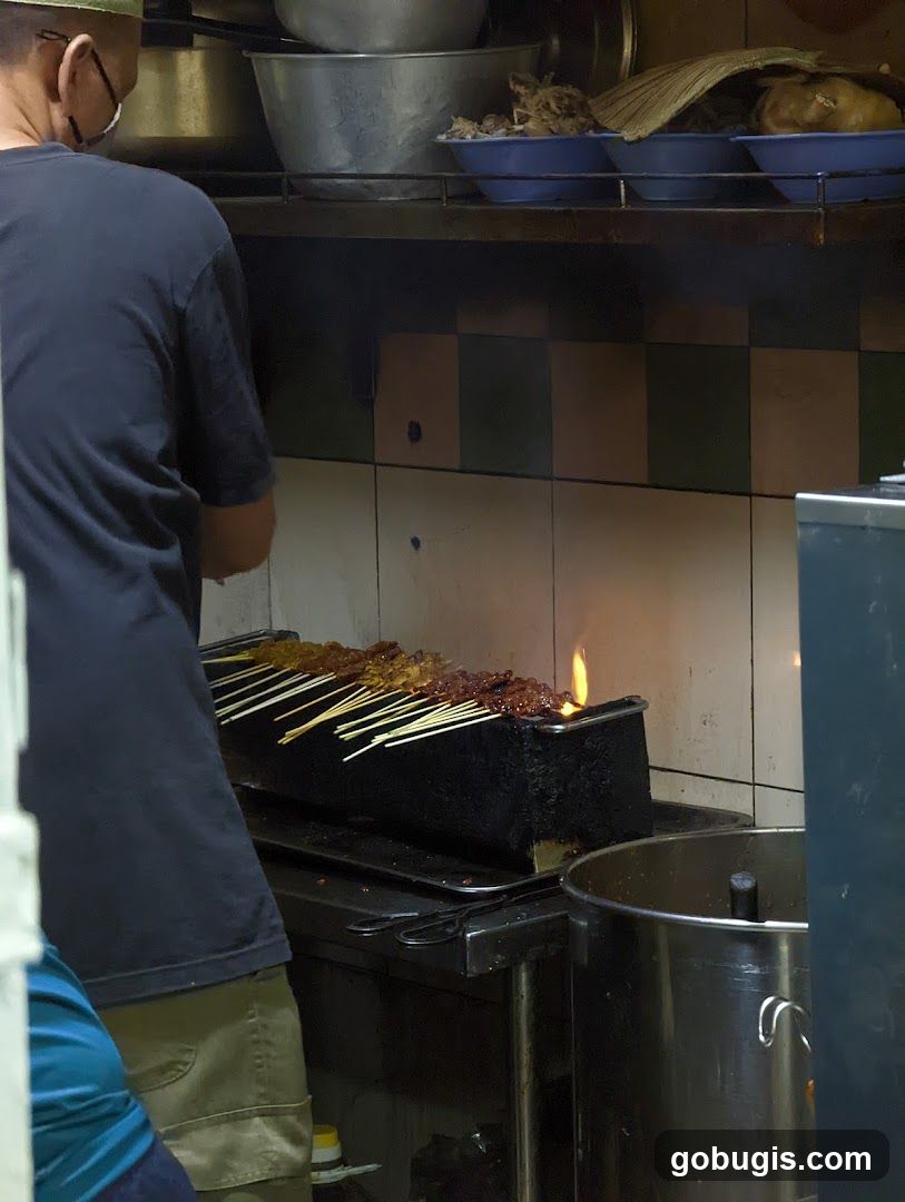 Grilling Satay Skewers